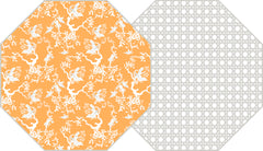 CHINOIS AND CANE TWO SIDED OCTAGONAL PLACEMAT