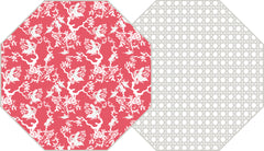 CHINOIS AND CANE TWO SIDED OCTAGONAL PLACEMAT