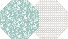 CHINOIS AND CANE TWO SIDED OCTAGONAL PLACEMAT