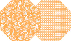 CHINOIS AND CANE TWO SIDED OCTAGONAL PLACEMAT