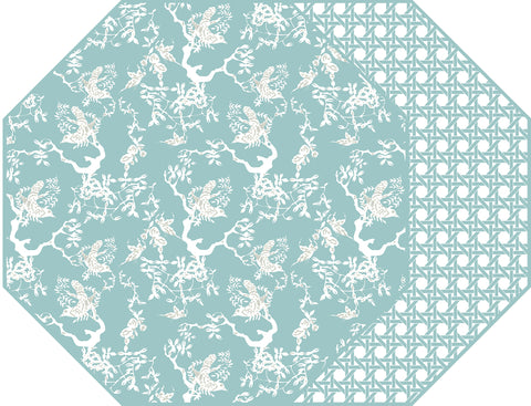 CHINOIS AND CANE TWO SIDED OCTAGONAL PLACEMAT