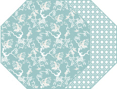 CHINOIS AND CANE TWO SIDED OCTAGONAL PLACEMAT