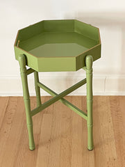 OCTAGONAL SAXON GREEN  LACQUER TRAY TABLE