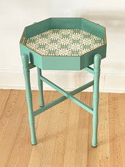 OCTAGONAL SEA LACQUER TRAY TABLE