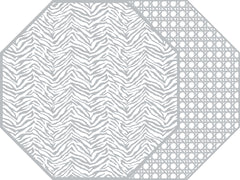 TWO SIDED ZEBRA AND DOT FAN OCTAGONAL PLACEMAT 15.25" X 15.25"