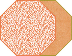 TWO SIDED ZEBRA AND DOT FAN OCTAGONAL PLACEMAT 15.25" X 15.25"