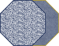 TWO SIDED ZEBRA AND DOT FAN OCTAGONAL PLACEMAT 15.25" X 15.25"