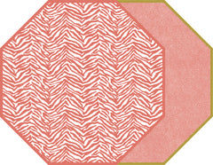 TWO SIDED ZEBRA AND DOT FAN OCTAGONAL PLACEMAT 15.25" X 15.25"