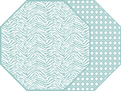 TWO SIDED ZEBRA AND DOT FAN OCTAGONAL PLACEMAT 15.25" X 15.25"